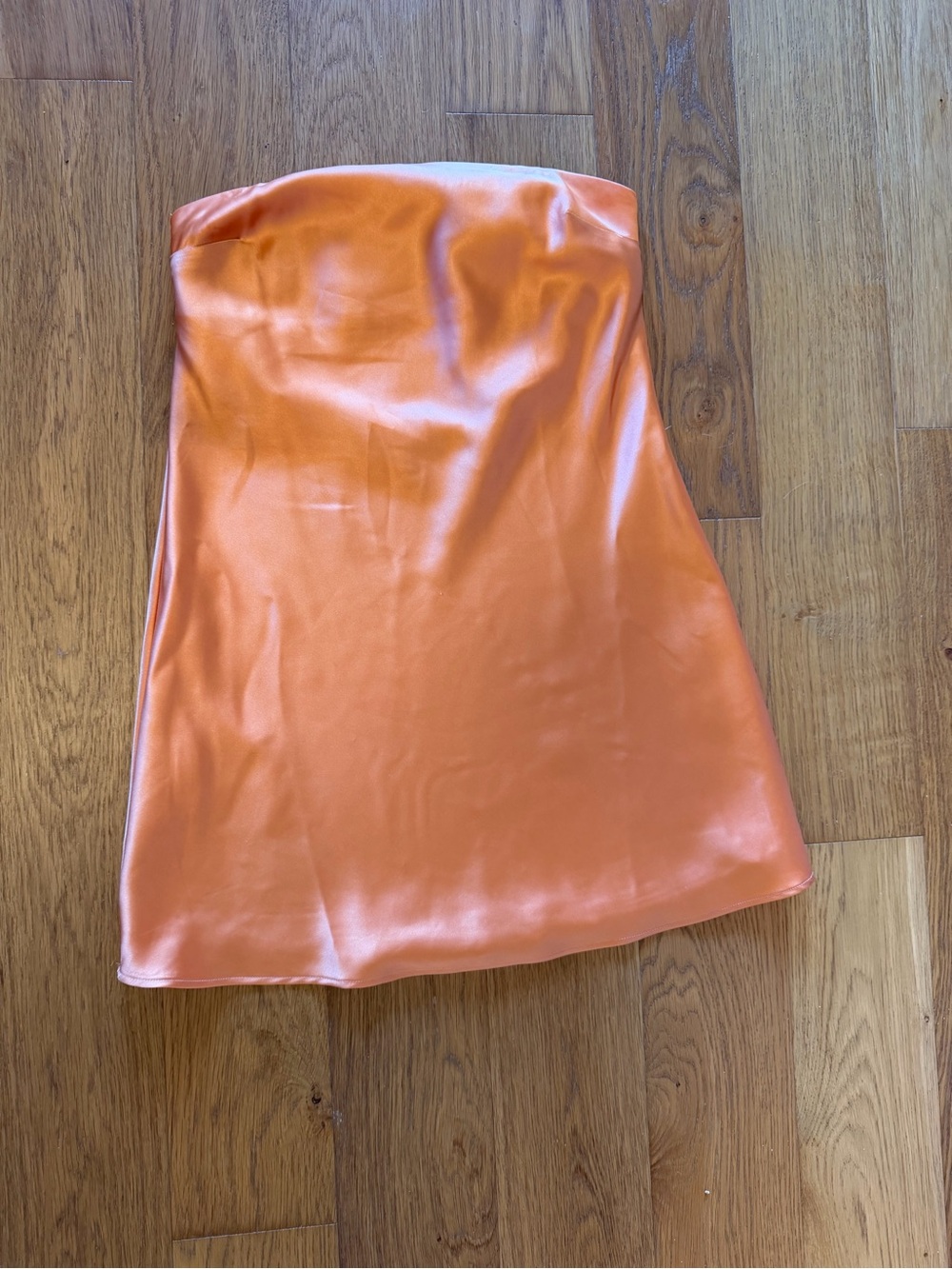 wild fable Strapless Satin Mini Dress in Orange